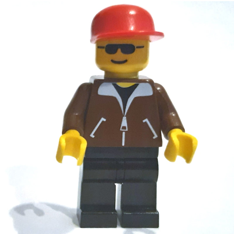 fig-004792 – Man - Brown Jacket, Black Legs, Red Cap
