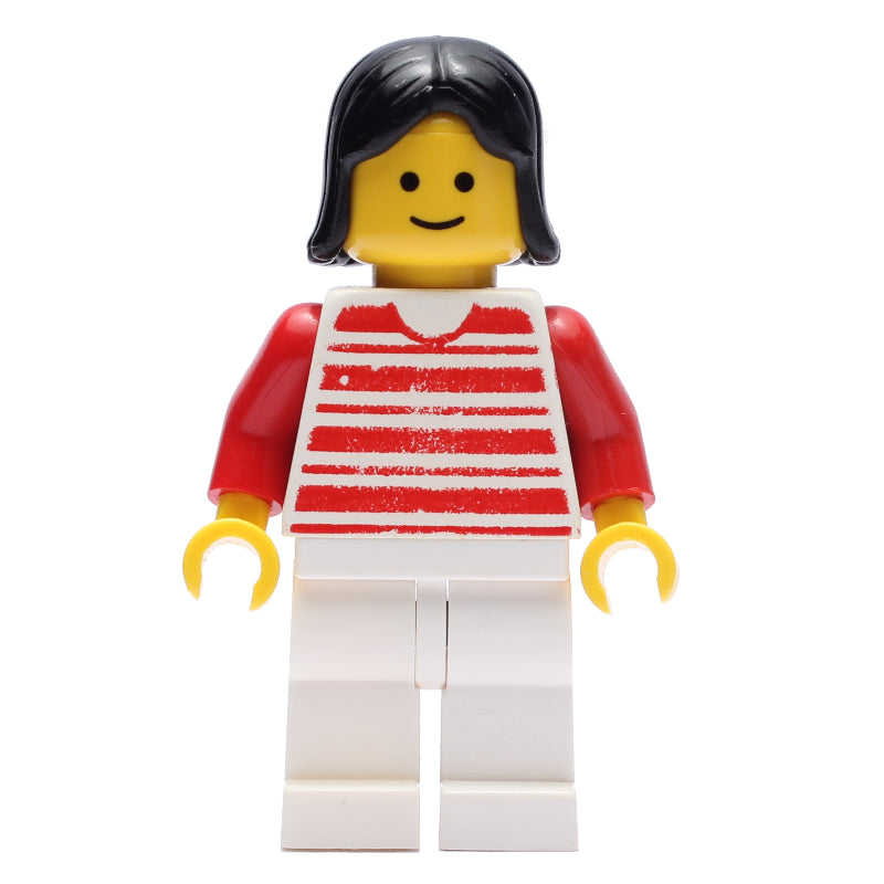 fig-004801 – Woman - Red/White Striped Shirt, Red Arms, White Legs (3626b Head)