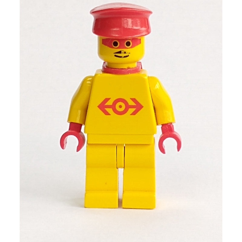fig-004812 – Train Employee - Yellow Torso, Yellow Legs, Red Hat, Red Mask, Red Cape