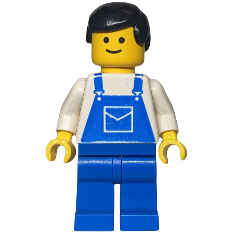 fig-004818 – Man, Blue Overalls, Black Hair (3626b Head)