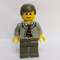 fig-004924 – Scientist with Open Jacket and Black and Brown Striped Tie