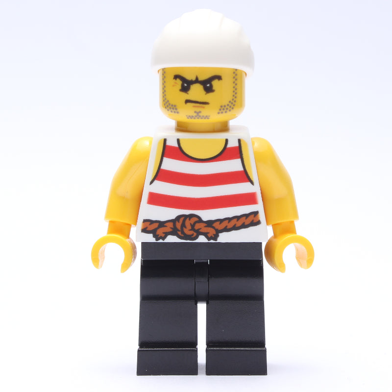 fig-005085 – Pirate - Red Stripes, Black Legs, White Bandana
