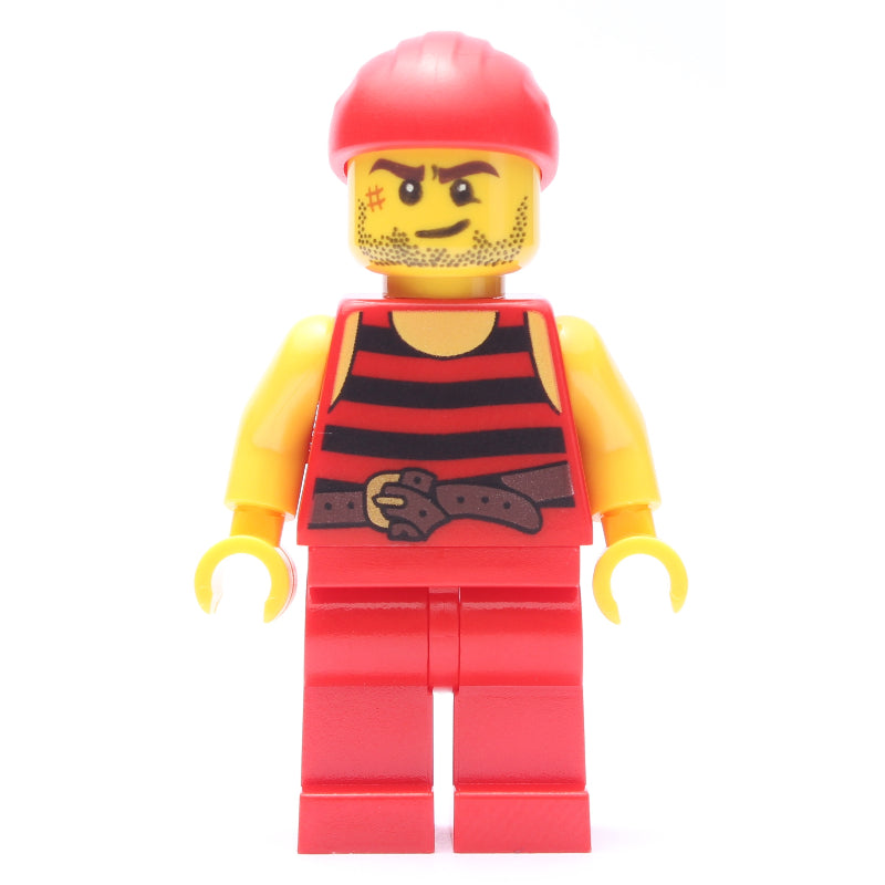 fig-005088 – Pirate - Red Stripes, Red Legs, Red Bandana
