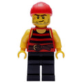 fig-005089 – Pirate - Red Stripes, Black Legs, Red Bandana, Scar