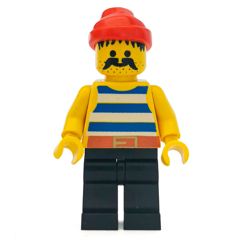 fig-005095 – Pirate - Blue Stripes, Black Legs, Red Bandana