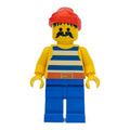 fig-005098 – Pirate - Blue Stripes, Blue Legs, Red Bandana, Head Solid Stud