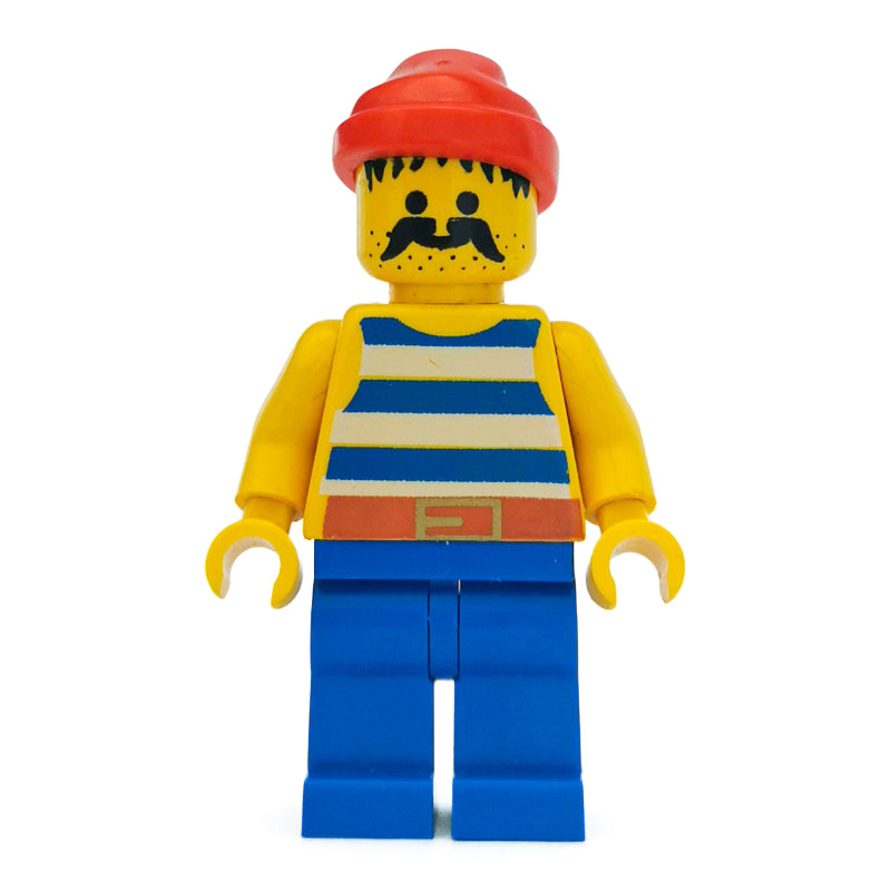 fig-005098 – Pirate - Blue Stripes, Blue Legs, Red Bandana, Head Solid Stud
