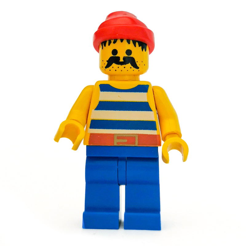 fig-005099 – Pirate - Blue Stripes, Blue Legs, Red Bandana, Gold Belt Buckle, 3626b