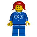fig-005107 – Woman -Blue Jacket, Blue Legs, Red Hair