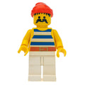 fig-005124 – Pirate - Blue Stripes, White Legs, Red Bandana, Gold Belt Buckle, 3626b