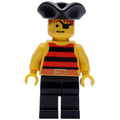 fig-005125 – Pirate - Red/Black Stripes, Black Legs, Black Tricorne