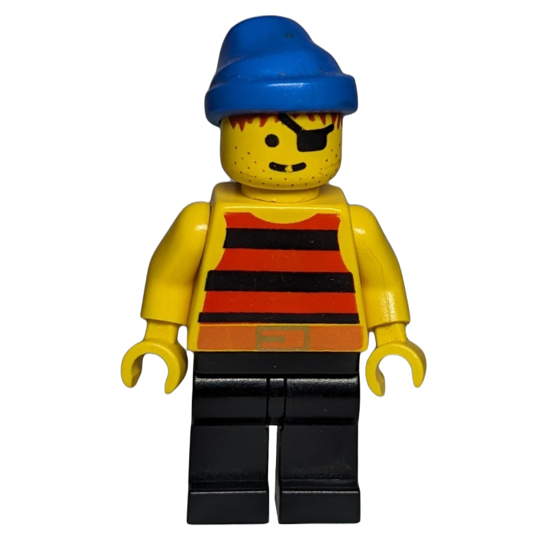 fig-005126 – Pirate - Red/Black Stripes, Black Legs, Blue Bandana
