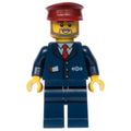 fig-005130 – Conductor - Dark Blue Jacket, Dark Blue Legs, Dark Red Hat, Glasses, Beard