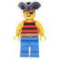 fig-005137 – Pirate - Red/Black Stripes, Blue Legs, Black Tricorne