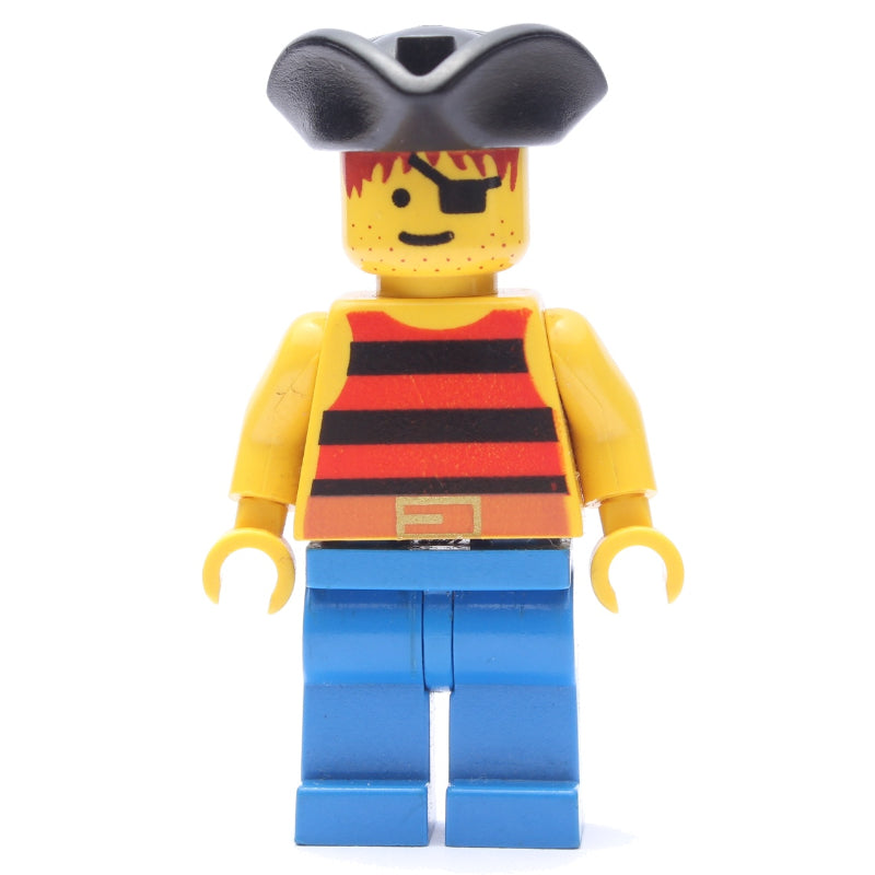 fig-005137 – Pirate - Red/Black Stripes, Blue Legs, Black Tricorne