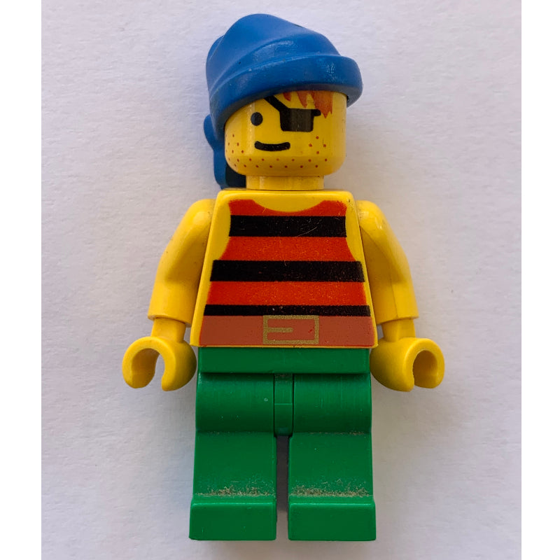 fig-005140 – Pirate - Red/Black Stripes, Green Legs, Blue Bandana