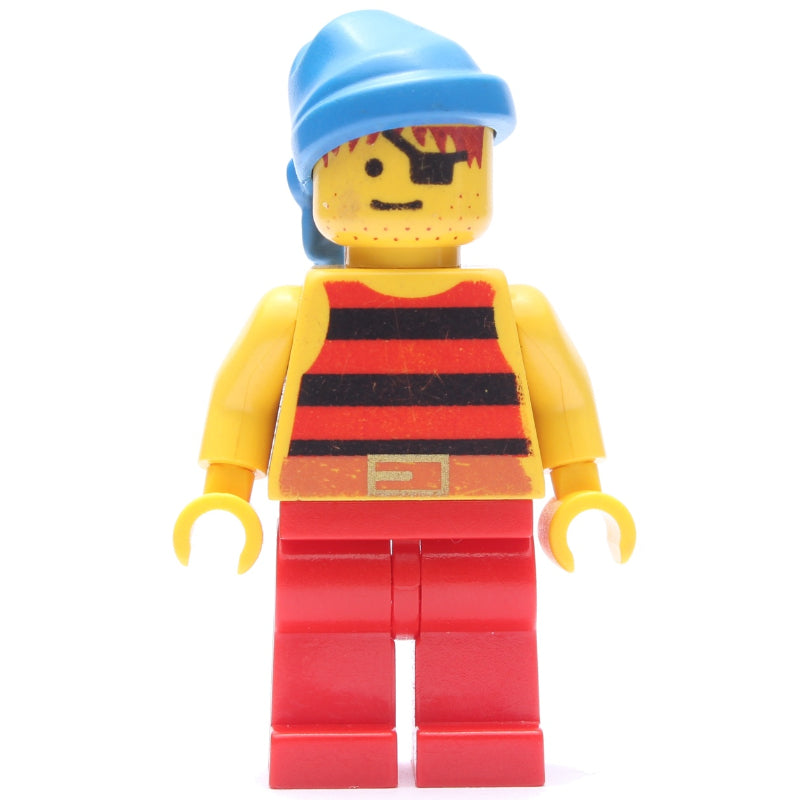 fig-005142 – Pirate - Red/Black Stripes, Red Legs, Blue Bandana
