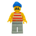 fig-005151 – Pirate - Red Stripes, Light Gray Legs, Blue Bandana, 3626b