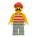 fig-005153 – Pirate - Red Stripes, Light Gray Legs, Red Bandana
