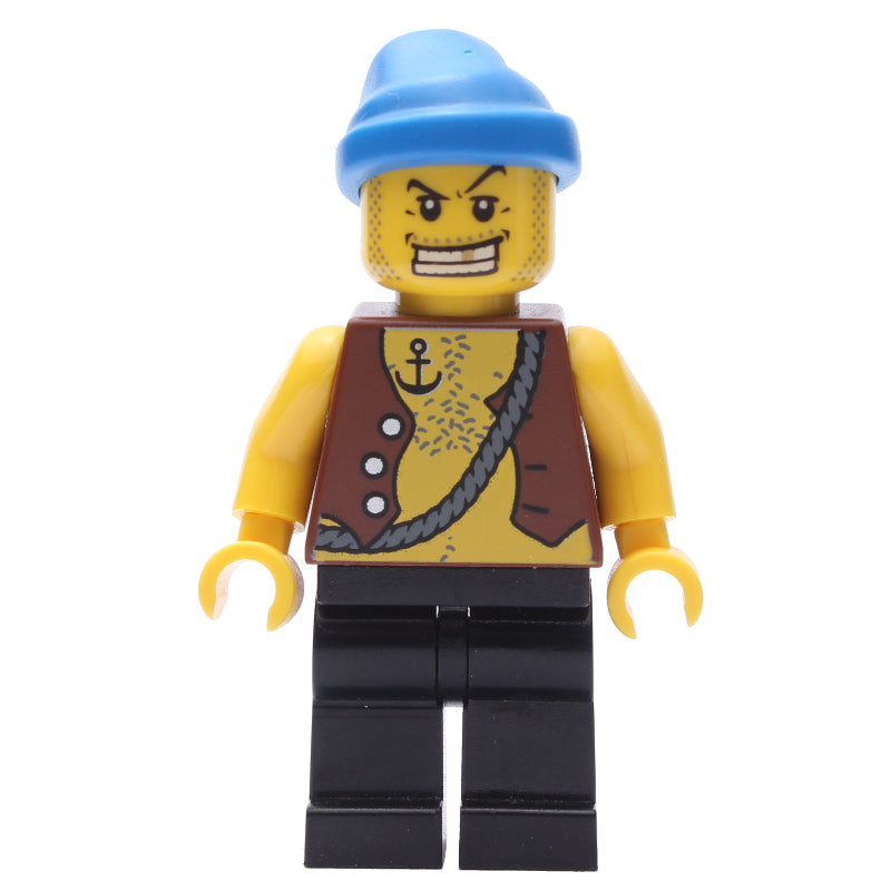 fig-005207 – Pirate - Anchor Tattoo, Black Legs, Blue Bandana, Gold Tooth