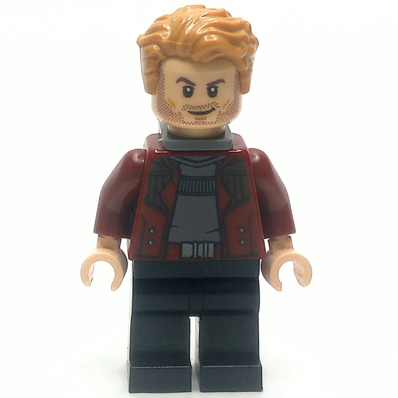 fig-005355 – Star-Lord in Dark Red Outfit with Open Jacket and Neck Bracket
