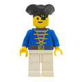 fig-005503 – Pirate - Blue Jacket, White Legs, Black Tricorne (3626b Head)