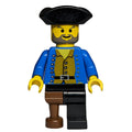 fig-005521 – Pirate - Brown Shirt, Peg Leg, Black Tricorne