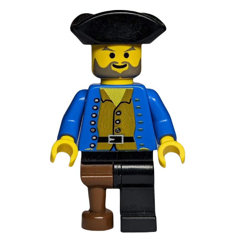 fig-005521 – Pirate - Brown Shirt, Peg Leg, Black Tricorne