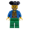 fig-005522 – Pirate - Brown Shirt, Green Legs, Black Tricorne