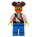fig-005525 – Pirate - Brown Vest, Blue Legs, Brown Tricorne