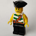 fig-005543 – Pirate - Green Stripes, Black Legs, Black Tricorne
