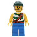 fig-005545 – Pirate - Green Stripes, Blue Legs, Dark Green Bandana