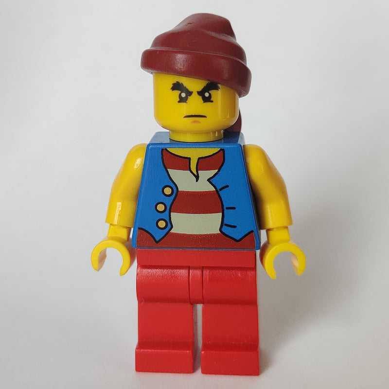 fig-005561 – Pirate - Blue Vest, Red Legs, Dark Red Bandana, Bushy Eyebrows