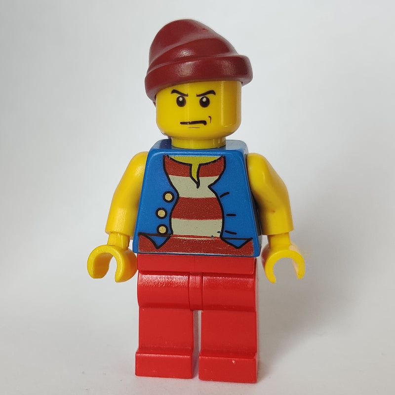 fig-005562 – Pirate - Blue Vest, Red Legs, Dark Red Bandana, Scowl