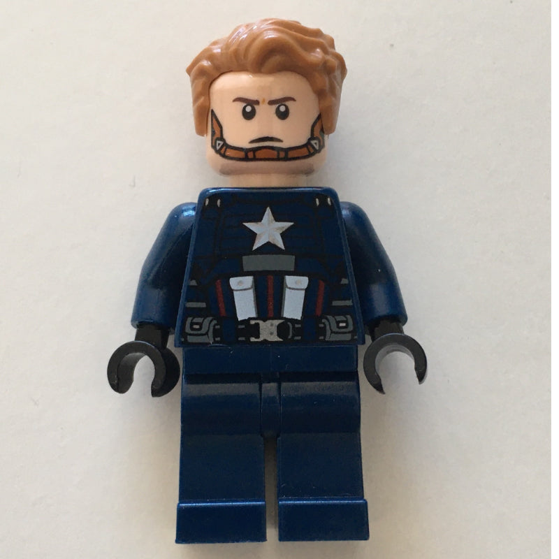 fig-005608 – Captain America in Dark Blue Outfit with Black Hands and Hair