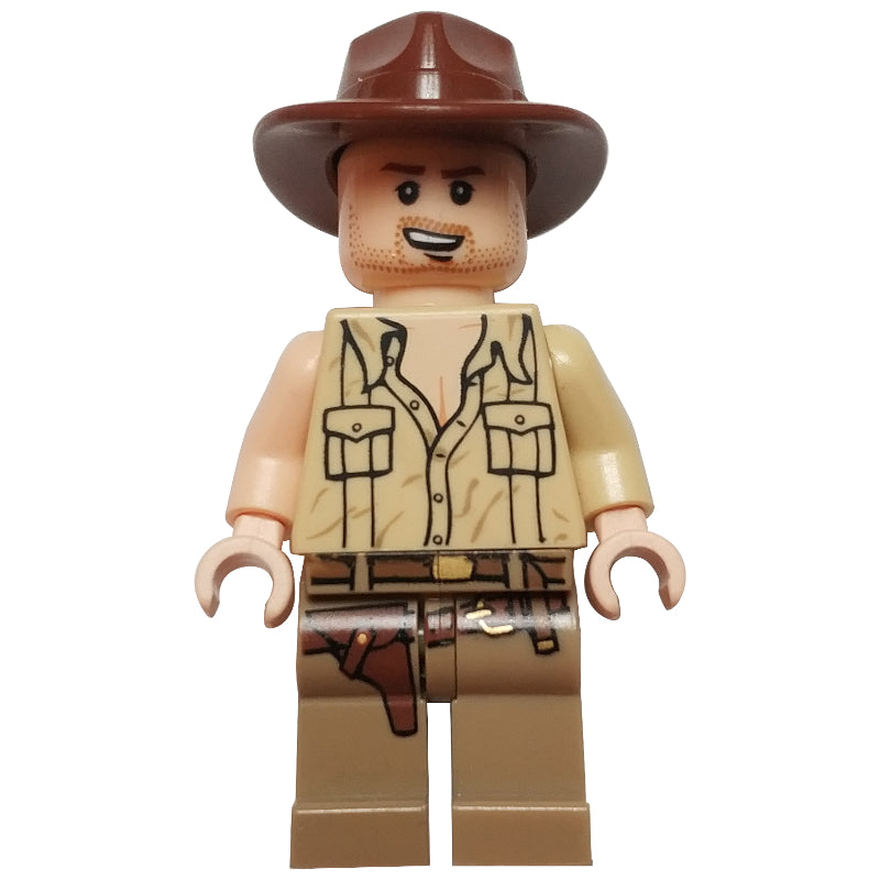 fig-005849 – Indiana Jones in Open Tan Shirt, with Open Mouth