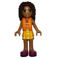 fig-005955 – Andrea - Bright Light Orange Layered Skirt, Halter Top with Bright Light Orange Chevron Stripes and Life Jacket