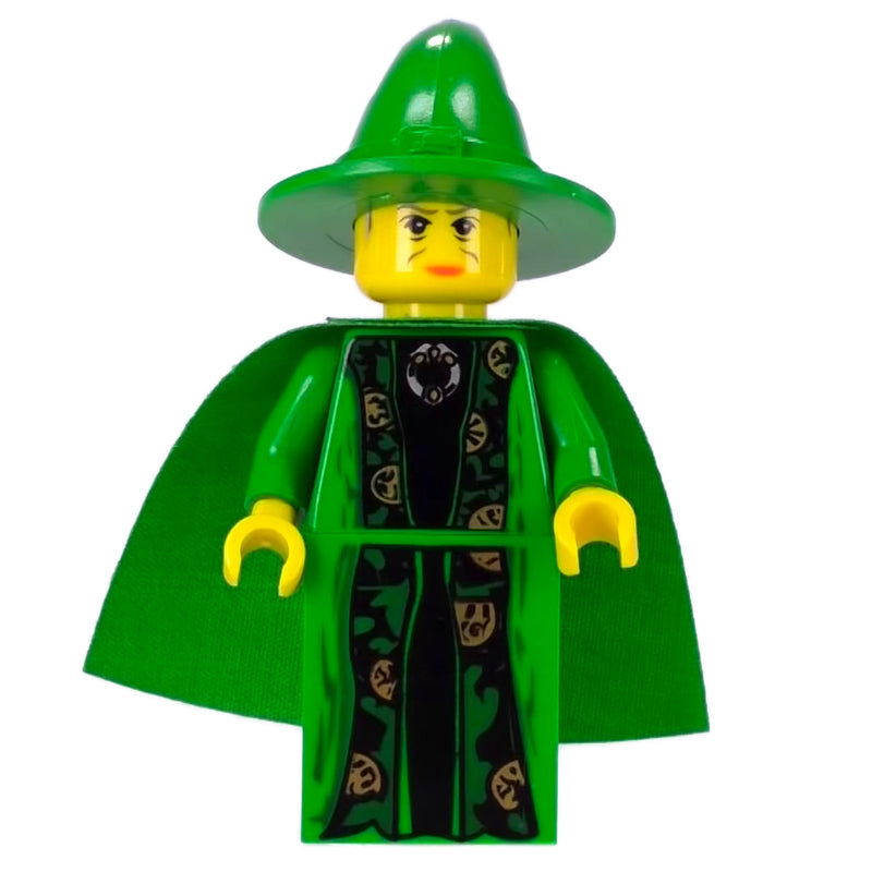 fig-006093 – Professor Minerva McGonagall, Yellow Skin, Green Robes, Hat, Cape