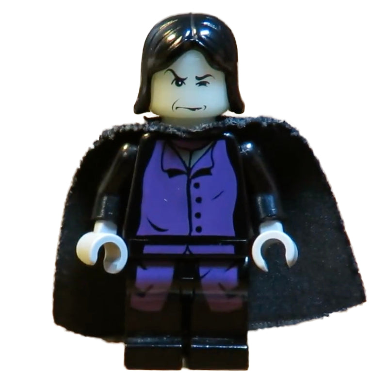 fig-006101 – Professor Severus Snape, Glow in the Dark Head, Long Purple Robes with Black Buttons, Cape