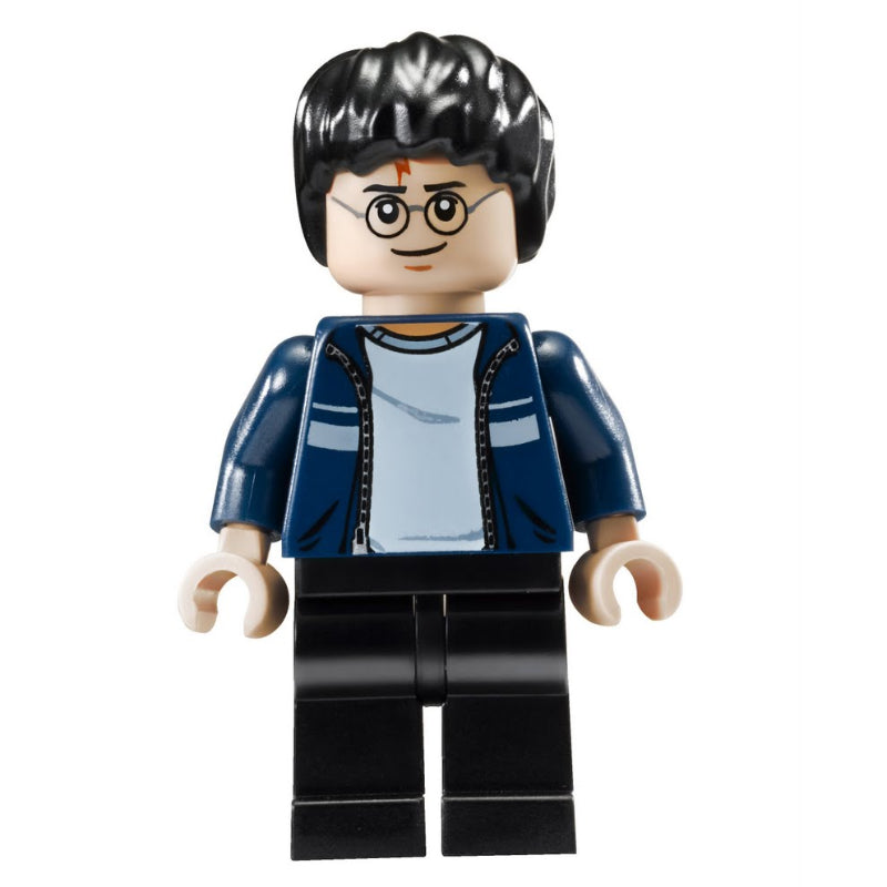 fig-006130 – Harry Potter, Open Dark Blue Jacket over White Shirt, Black Legs