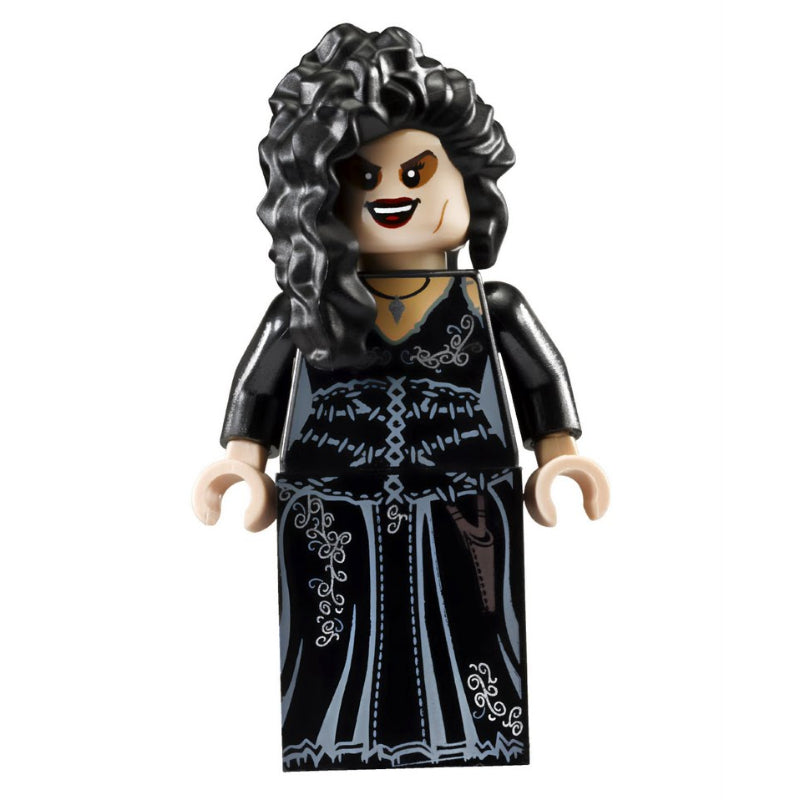 fig-006137 – Bellatrix Lestrange, Black Dress, Printed Skirt