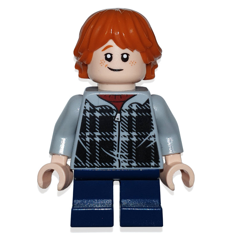 fig-006183 – Ron Weasley, Light Bluish Gray Plaid Jacket with Zipper, Short Legs