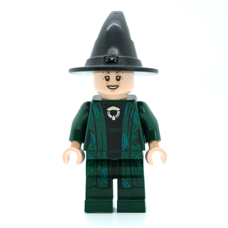 fig-006192 – Professor Minerva McGonagall, Dark Green Robes, Black Hat (Dual Sided Head)