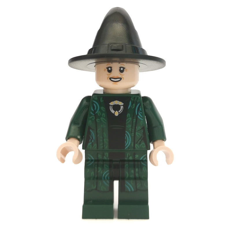 fig-006232 – Professor Minerva McGonagall, Dark Green Robes, Black Hat (Single Sided Head)