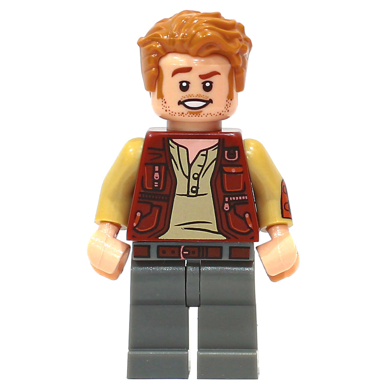 fig-006262 – Owen Grady with Reddish Brown Vest, and Dark Bluish Gray Legs with Belt