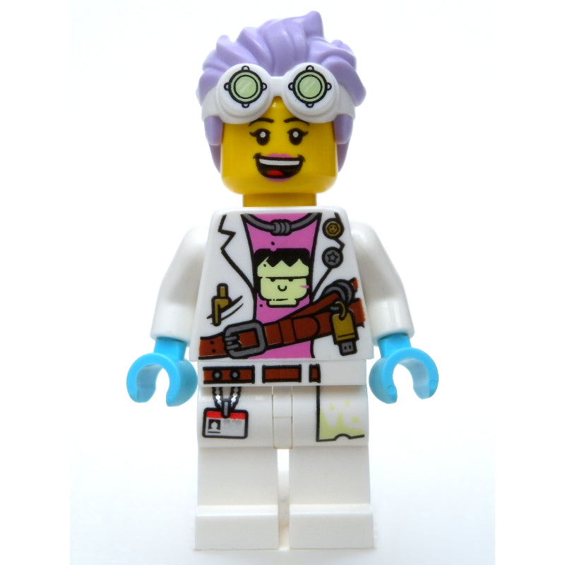 fig-006352 – J.B. Watt, Lab Coat, Medium Lavender Hair with Goggles, Scared / Smile
