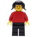 fig-006375 – Woman, Plain Red Torso, Black Legs, Black Hair
