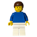 fig-006378 – Football Player, Plain Blue Torso and White Legs, Brown Hair (3626a Head)