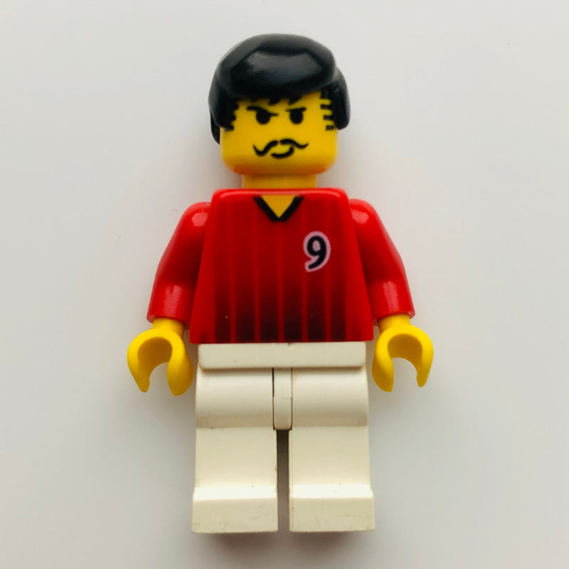 fig-006409 – Soccer Player Red Torso, White Legs, #9