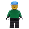 fig-006414 – Soccer Player Goalie Green Torso, Black Legs, Blue Cap